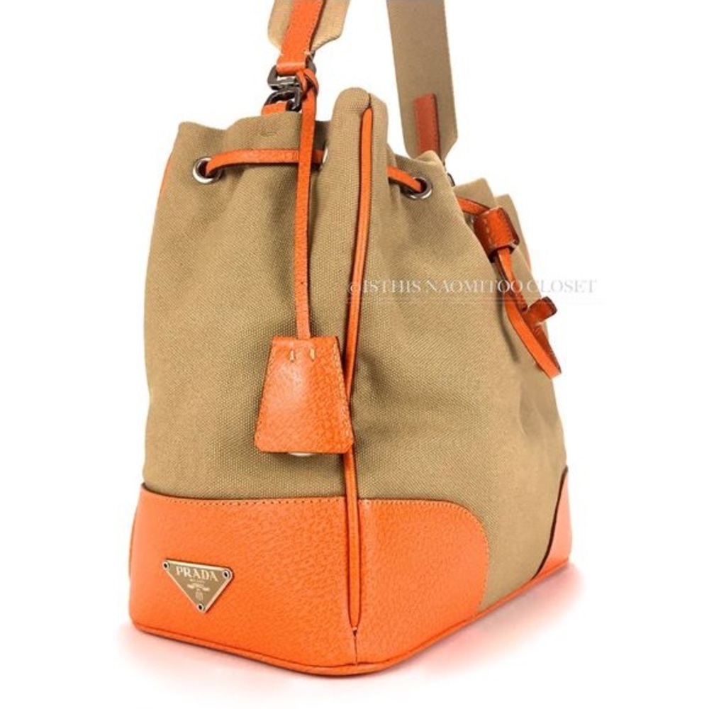 PRADA Milano Italy Canvas Leather Single Shoulder 402